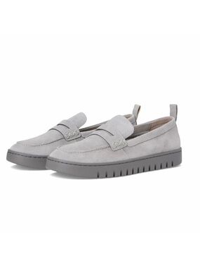 Vionic Uptown Suede Penny Loafers in Light Gray Womens Soft Comfortable EUC 10